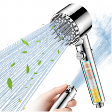 PWERAN High Pressure Shower Head with 15 Stage Filter, 3 Spray Jet Modes Hard Water Filter Shower Head, Handheld Massage Shower Filter for Residual Chlorine Removal.silver